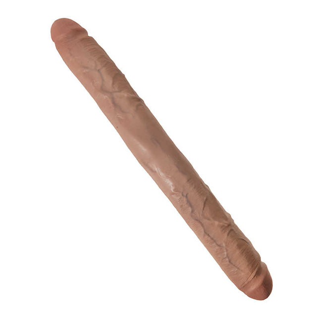 Фаллоимитатор двухсторонний King Cock 16 Thick Double Dildo, телесный загорелый