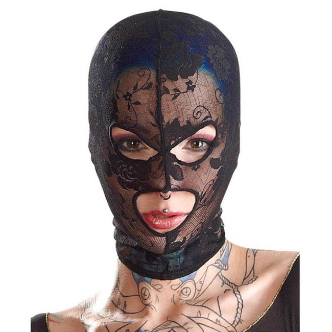 Кружевная маска на голову в отверстиями для глаз и рта Bad Kitty «Mask Lace»