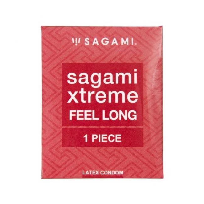 Презервативы Sagami, xtreme, feel long, латекс, 19 см, 5,2 см, 1 шт.