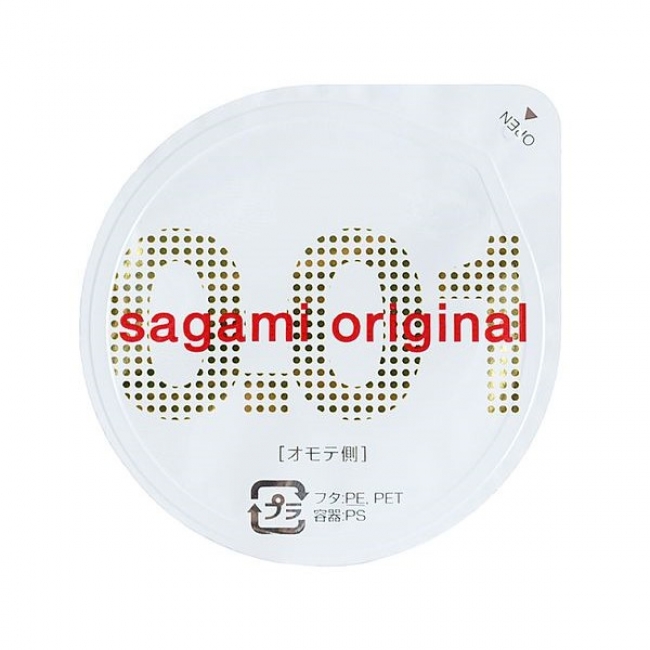 Презервативы Sagami, original 0.01, полиуретан, 17 см, 5,5 см, 5 шт.