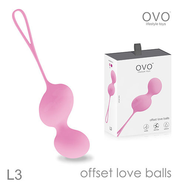 Вагинальные шарики из силикона Ovo L3 Love Ball Pink