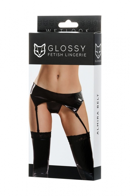 Пояс на шнуровке со съемными пажами и стрингами Glossy Almira Belt XL (48)