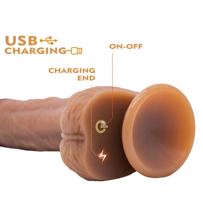 Фаллоимитатор-вибратор со скользящим и вращательным движением ROSYLAND с подогревом