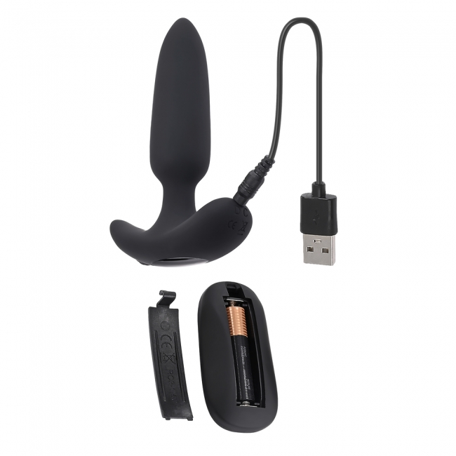 Анальная вибропробка с пультом ДУ Black Beauty/ Без коробки /