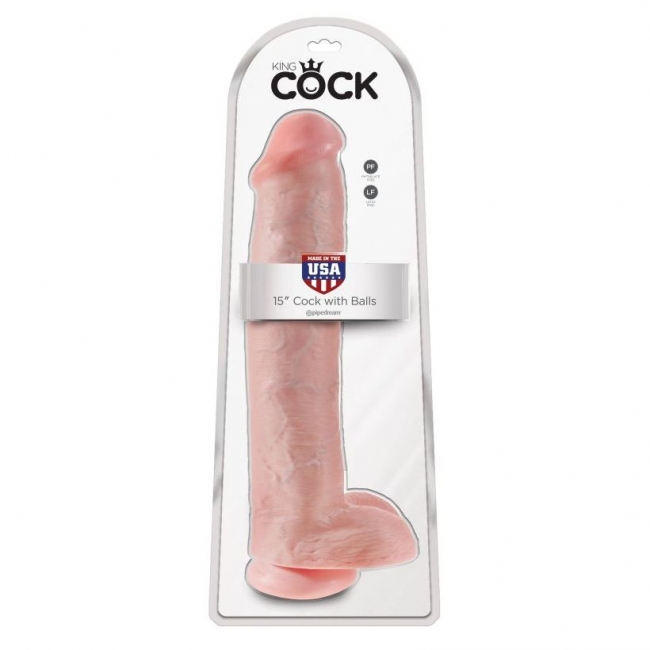 Фаллоимитатор-гигант белый King Cock 15 Cock with Balls