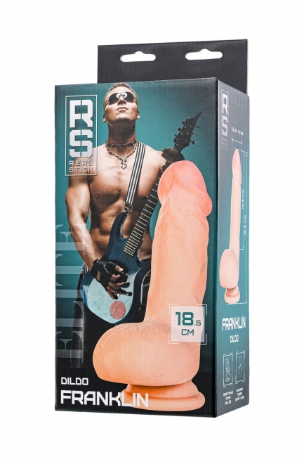 Реалистичный фаллоимитатор RealStick Elite Franklin, TPR, телесный, 18,5 см