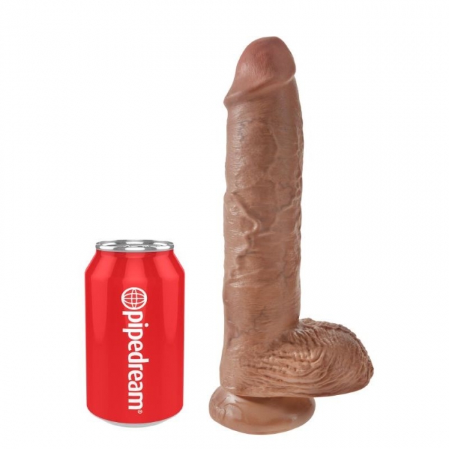 Фаллоимитатор-гигант загорелый King Cock 10 Cock with Balls