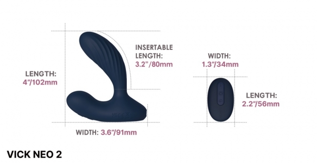Vick Neo 2 Интерактивный вибромассажер простаты и промежности c функцией нагрева и пультом ДУ/ Без коробки /