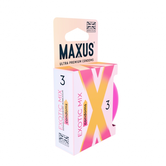 Презервативы MAXUS EXOTIC MIX №3 X-EDITION (гладкие цветные, ароматизир.) в кейсе