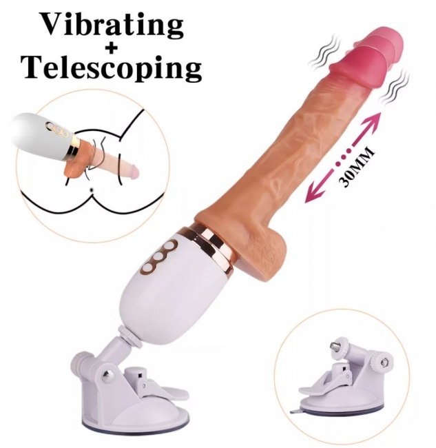 Телескопический вибратор с эффектом проникновения ThrustXperience