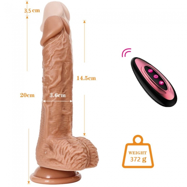 Фаллоимитатор-вибратор со скользящим и вращательным движением ROSYLAND с подогревом