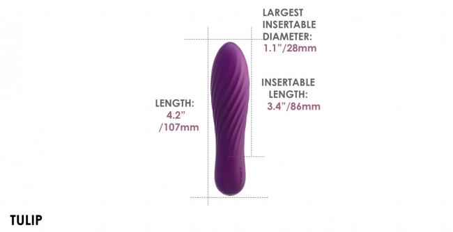 Tulip минивибропуля для стимуляции эрогенный зон, фиолетовая /без коробки/