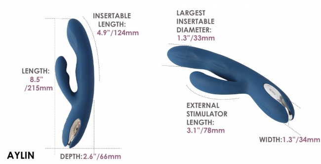 Aylin Dark Blue Вибростимулятор со встроенным аккумулятором/ Без коробки /