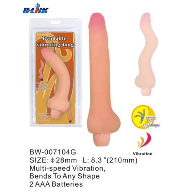 Гнущийся тонкий вибратор Bendable Vibrating Dong (вторая кожа)