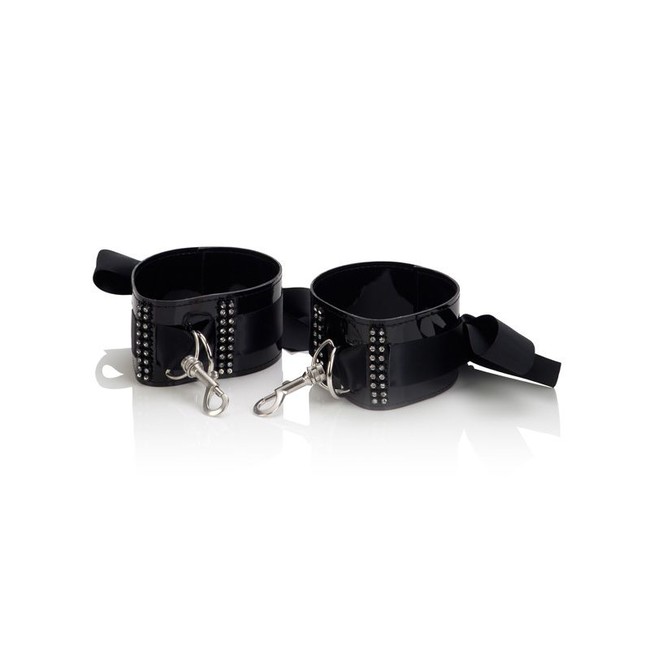 Виниловые поножи со стразами и лентами Ribbon Ankle Cuffs