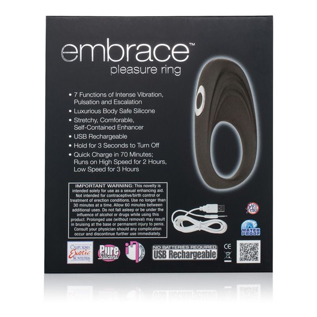 Перезаряжаемое эрекционное кольцо Embrace Pleasure Ring (7 режимов)