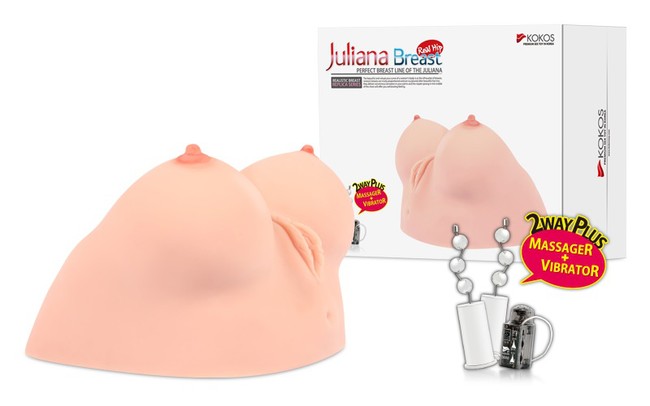 Женская грудь с вагиной Juliana Breast , с ротацией и вибрацией (телесный)