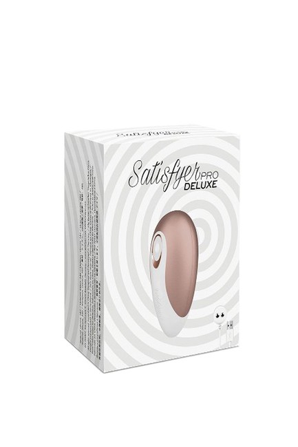 Вакуумно-волновой бесконтактный стимулятор клитора Satisfyer PRO Deluxe (11 режимов , золотисто-коричневый с белым  )