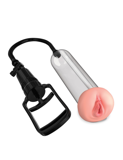 Небольшая вакуумная помпа с реалистичной насадкой Beginner's Pussy Pump