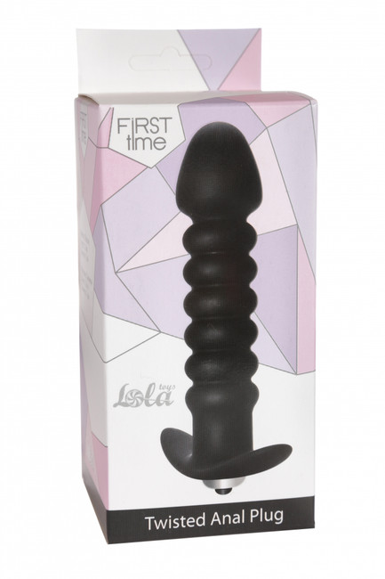 Анальная пробка с вибрацией Twisted Anal Plug Black (13 см , черный)