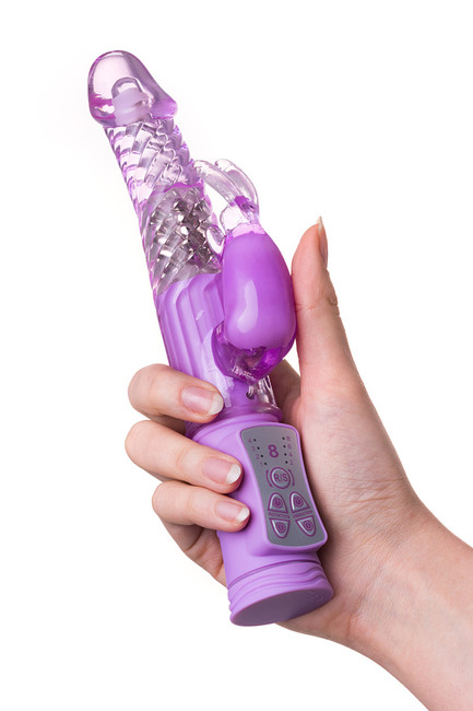 Ротационный вибратор с клиторальным зайчиком A-Toys High Tech Vibrator (8 режимов вибрации, 4 ротации)