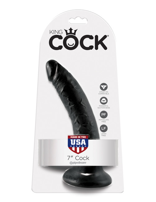 Фаллоимтатор на присоске черный King Cock 7