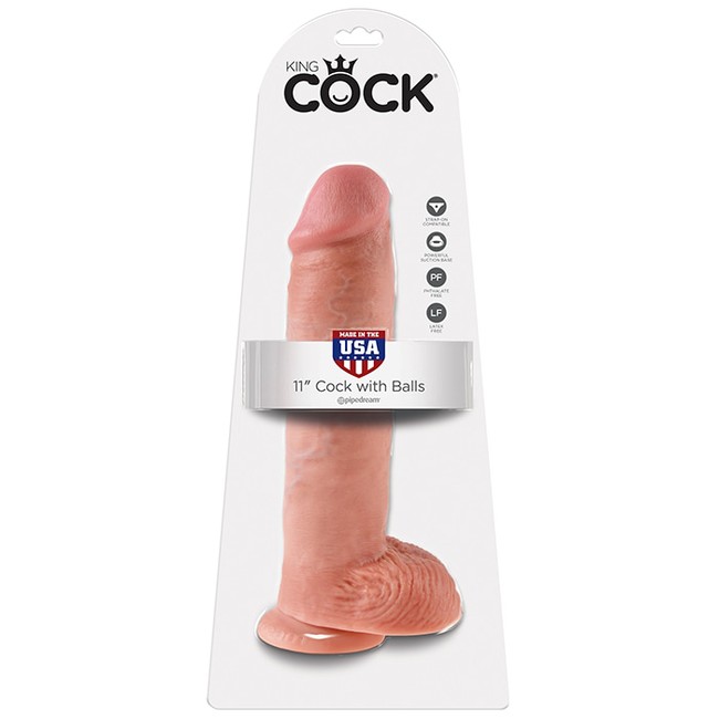 Фаллоимитатор на присоске телесный 11 Cock with Balls King Cock