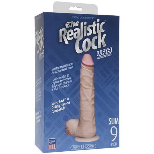 Фаллоимитатор реалистик на присоске 9” телесный съемный Realistic Cock Vac-U-Lock