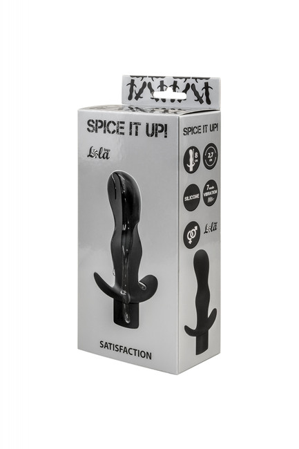 Анальная пробка с вибрацией Spice it up Satisfaction Black (7 режимов)