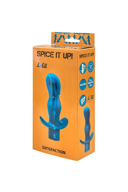 Анальная пробка с вибрацией Spice it up Satisfaction Aquamarine (7 режимов)