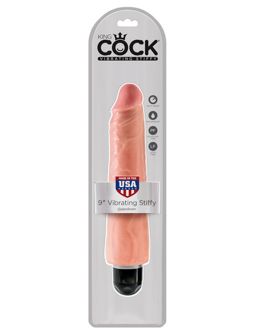 Вибратор King Cock 9 Vibrating Stiffy, телесный