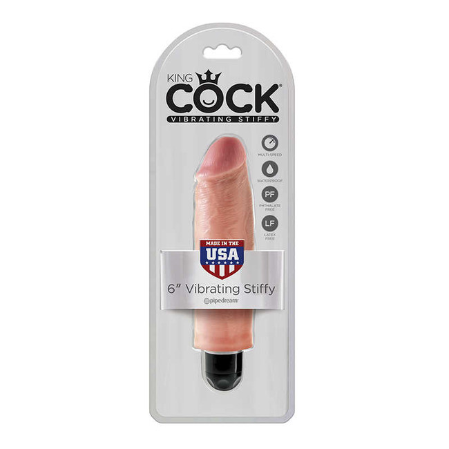 Вибратор King Cock Vibrating Stiffy 6, телесный