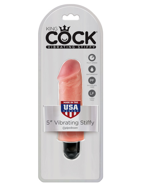 Вибратор King Cock 5 Vibrating Stiffy, телесный