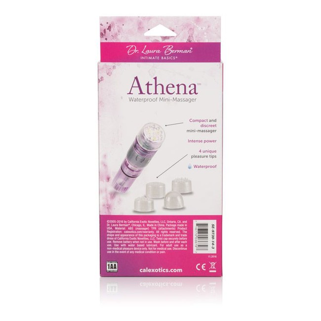 Вибратор клиторальный с 4 насадками Athena Waterproof Mini-Massager