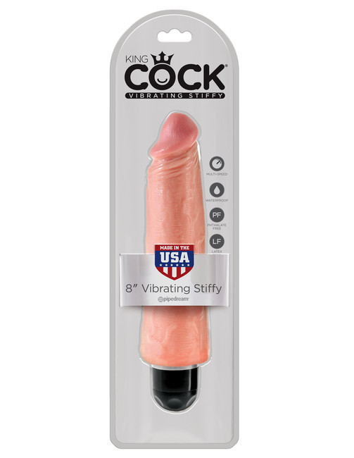 Реалистичный телесный фаллос с вибрацией King Cock 8 VIbrating Stiffy