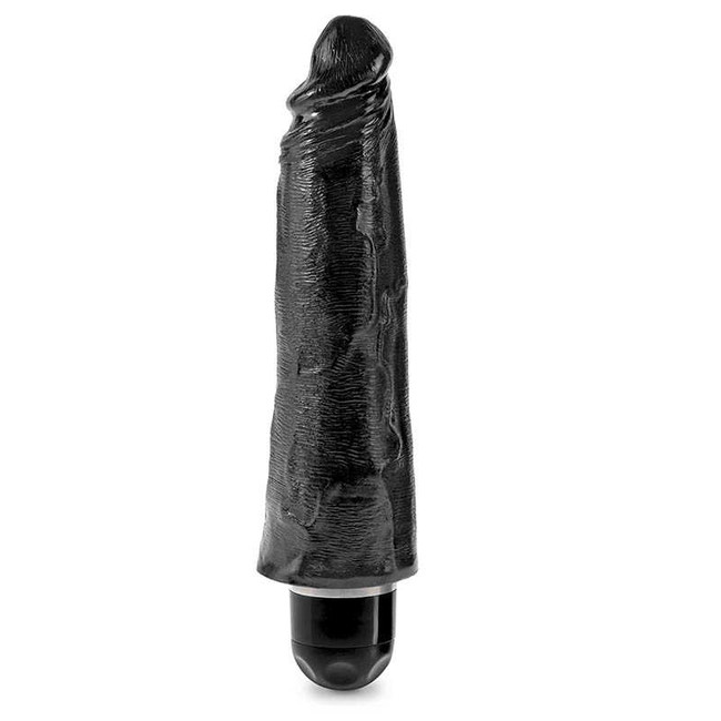 Реалистичный черный фаллос с вибрацией King Cock 8 VIbrating Stiffy