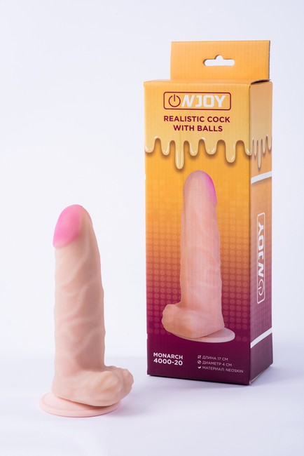 Реалистичный фаллоимитатор на присоске с мошонкой из кибер-кожи Onjoy Realistic Cock With Balls Monarch