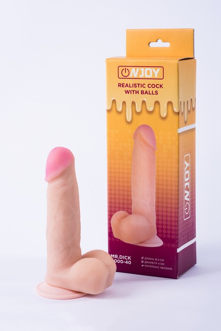 Реалистичный фаллоимитатор на присоске с мошонкой из кибер-кожи Onjoy Realistic Cock With Balls Mr.Dick