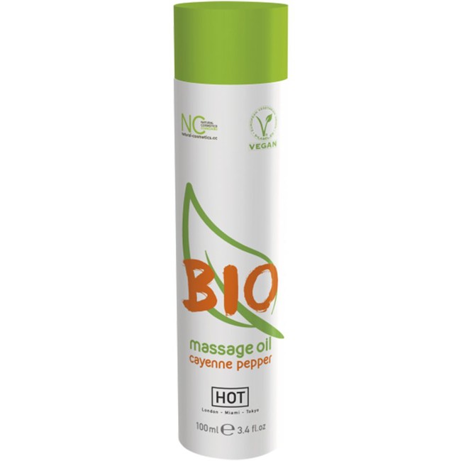 Масло для массажа с кайенским перцем HOT BIO Massage Oil Cayenne Pepper , ( 100 мл )