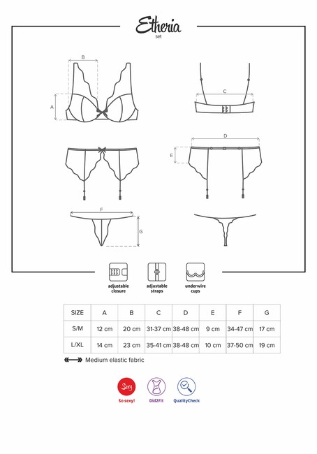 Белый кружевной комплект (лиф, пояс, стринги) Etheria Set SM (42-44)