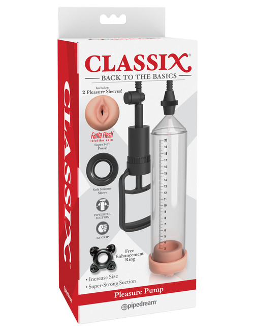 Вакуумная помпа для мужчин с реалистичной насадкой Classix Pleasure Pump