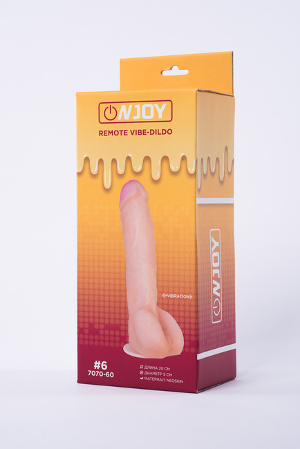 Реалистичный вибратор на присоске из кибер-кожи с выносным пультом Onjoy Remote Vibe-Dildo #6 (10 режимов)