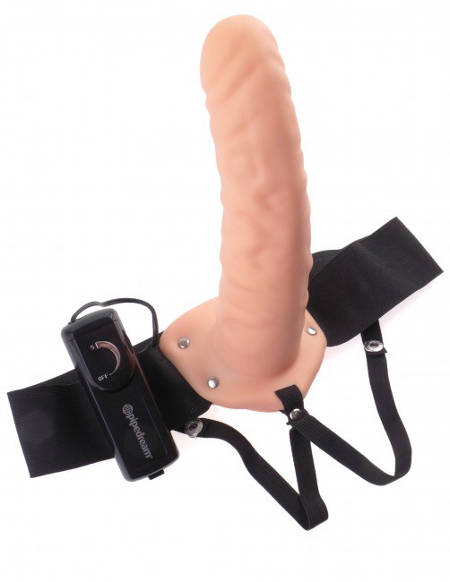 Фаллопротез с вибрацией 8'' Vibrating Hollow Strap-On