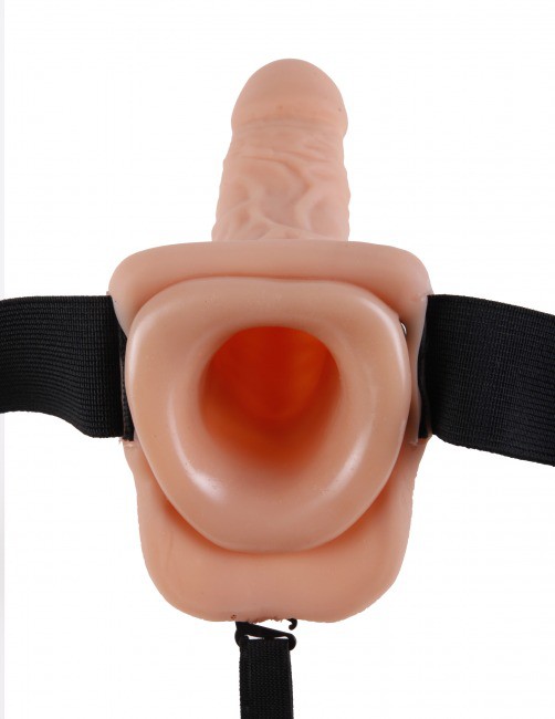 Фаллопротез с вибрацией 7'' Vibrating Hollow Strap-On with Balls