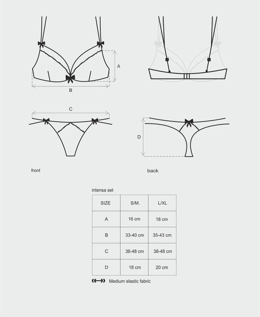 Комплект (кружевной лиф и стринги) Intensa Set SM (42-44)